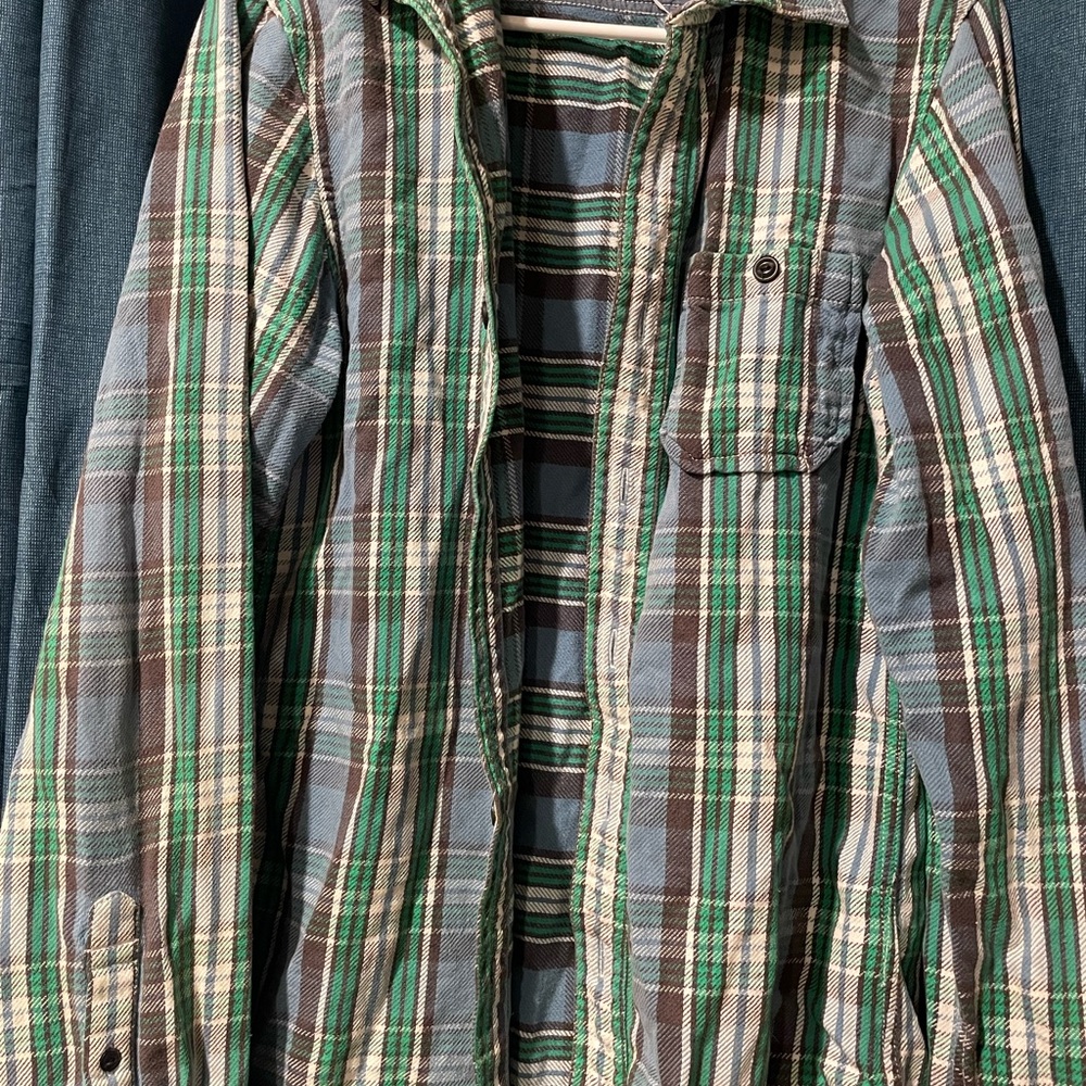 American Eagle Outfitters Green Plaid Button Down Shirt